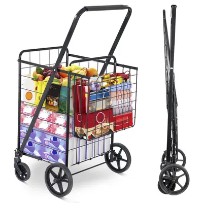 Powder Coating Supermarket Shopping Trolley