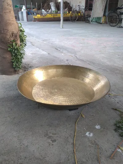 Leaf Metal Gold Plated Double Bowl