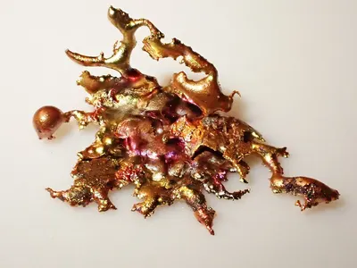 CHRISTMAS PINK/GOLD POINSETTIA SPRAY by Terracotta Artwortks Inc.