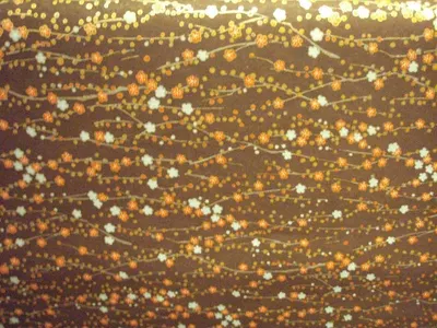 Gold Glitter Print On Textured Fabric