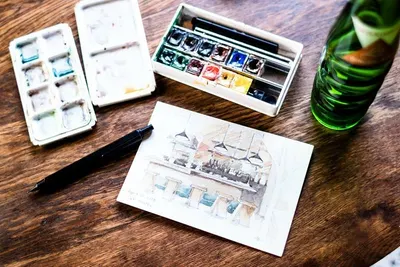 Watercolour art set stationery