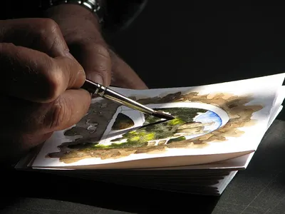 Lacquer painting of art