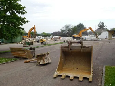 Small Excavator With Timber Grab