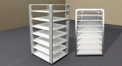 H Slatwall Display Four Sides