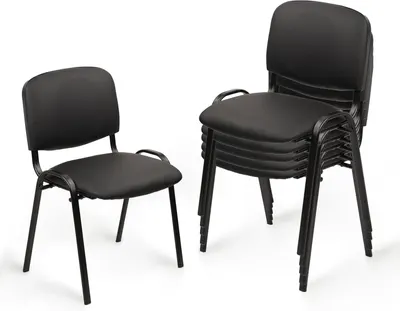 6+1 Wood Arm Stacking Chair + Table Top Black