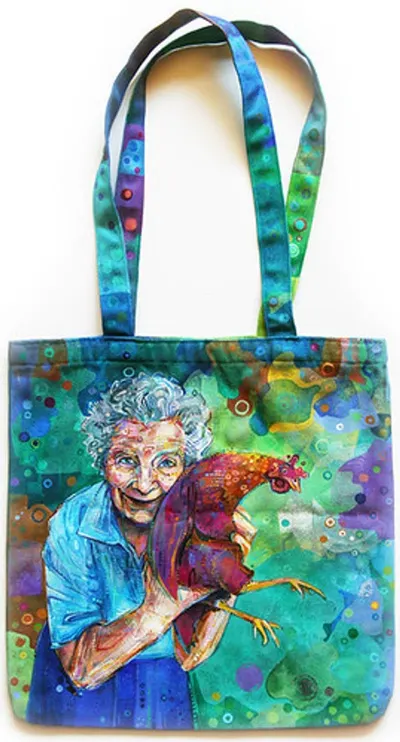 Mexican Frida Plastic Tote Purse 8 X 8 In by Puravida