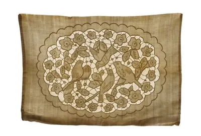 Cow Leather Flower Design & Jute Pillow Cover