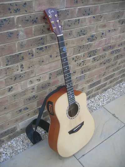 Solid Mahogany Inlay Acoustic Guitar