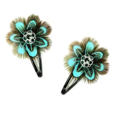 Oxidized Enamel Floral Shape Blue Earrings by Aditya Consultant