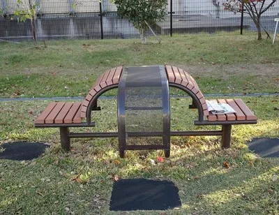 Black Laser Cut Metal Outdoor Park Bench