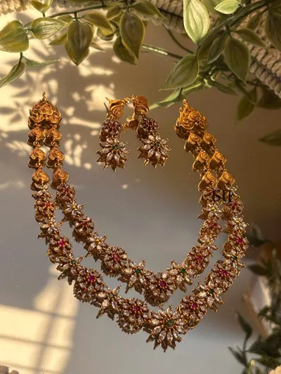 Gold Plated Forming Long Necklaces Set, Fashion Jewelry Sets, Traditional Long Jewelry, Festival Jewelry, Gold Filled Jewelry Oro Joyeria