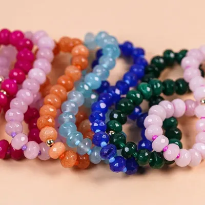 Faceted Pink Onyx Knotted Mala 108 Beads