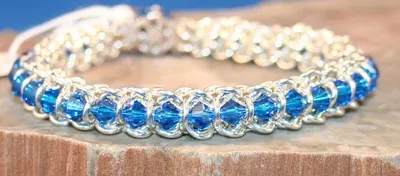 925 silver with color crystals bracelet