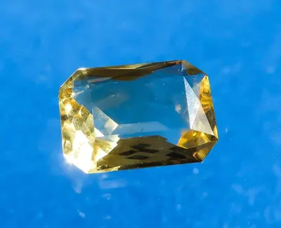 Citrine Checkerboard Gemstone