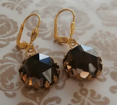 Crystal Gold Plated Dangler Earrings by Aditya Consultant
