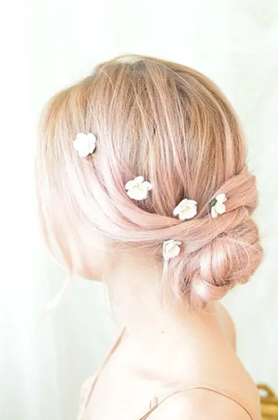 Large White Glitter Rose Hair Clip