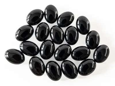 Radha Imprints 54 Beads with Faceted Black Onyx by Namya Artzy Private Limited