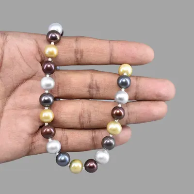 Tulsi Wood 54 Beads Black Onyx & Brass Mala by Namya Artzy Private Limited