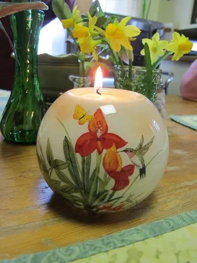 Glass Vase Candle D6H9