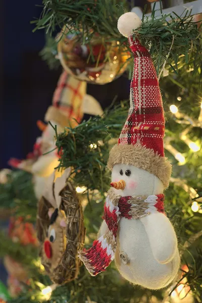 "Hanging Christmas Fabric Snowman Decorative "