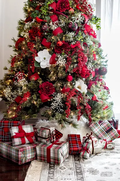 Red & Champagne Mercury Glass Tree, 16 In by Glaze Overseas
