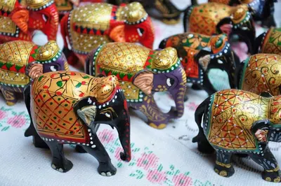 Handmade Elephant Marble Handicraft Pair by Aditya Consultant