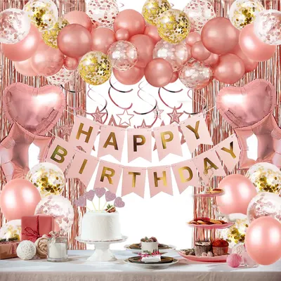 Hippity Hop Foil Curtains 3*6 Feet Rose Gold