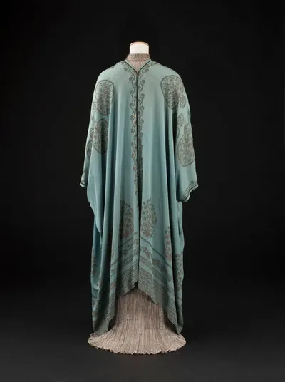 Short Round Neck Silk Embellished Kaftan by Aditya Consultant