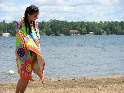 Football fans beach towel