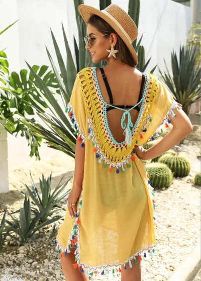Ginger Yellow Summer Dress Women Elegant Design
