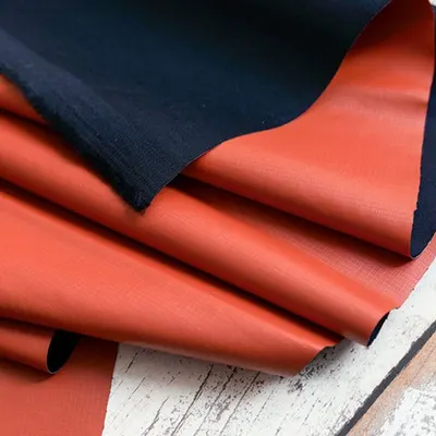 Black-Green and Orange Cotton Jam Silk Fabric