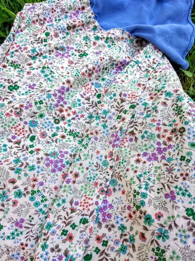 Floral Patches On Multicolor Pure Cotton Co-ord Loungewear Set by Dhapi India