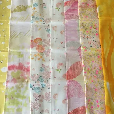 Floral Print Silk Chiffon Scarf