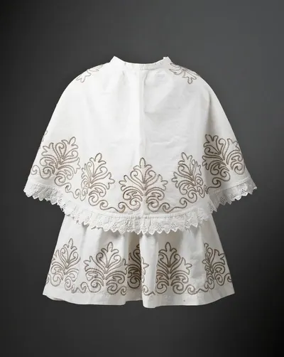 Custom two-piece lace cotton doll dress