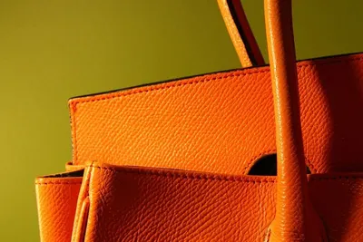 Orange Genuine Leather Ladies Handbag by Deeya International