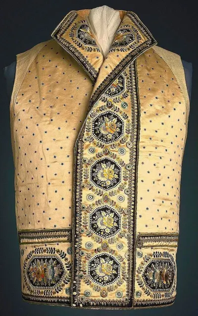 Brocade Jacket In Gold And Black by Artrefinery