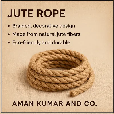 PREMIUM NATURAL JUTE ROPE/ RIBBON- ECO FRIENDLY CRAFT, PACKAGING& DECOR USE by AMAN KUMAR AND CO.