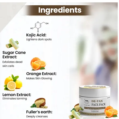 TNW – The Natural Wash D-Tan Face Pack for Glowing & Radiant Skin | Effective Tan Removal Face Pack - Image 2