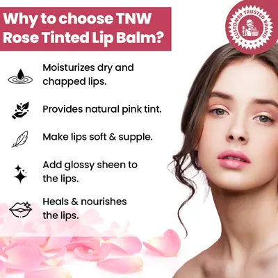 TNW – The Natural Wash Rose Tinted Lip Balm for Soft & Moisturized Lips | Lip Balm with Natural Pink Tint . - Image 3
