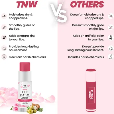 TNW – The Natural Wash Rose Tinted Lip Balm for Soft & Moisturized Lips | Lip Balm with Natural Pink Tint . - Image 5