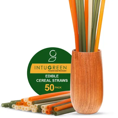 INTUGREEN® Edible Drinking Rice Straw – 100% Biodegradable, Eco-Friendly, and Safe Alternative to Plastic Straws and paper straws by INTUGREEN PRIVATE LIMITED