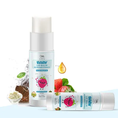 TNW – The Natural Wash Baby Lip Balm for Dry Lips | Lip Balm for Kids | With Shea Butter & Coconut Oil