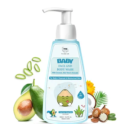 TNW – The Natural Wash Natural Baby Body & face Wash for Delicate Skin with Coconut & Avocado - Image 2
