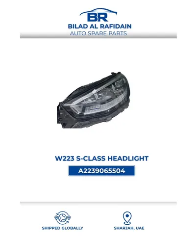Mercedes-Benz S-Class headlight W223 A2239065504 – Used Genuine by Bilad Al Rafidain Auto Spare Parts L.L.C.