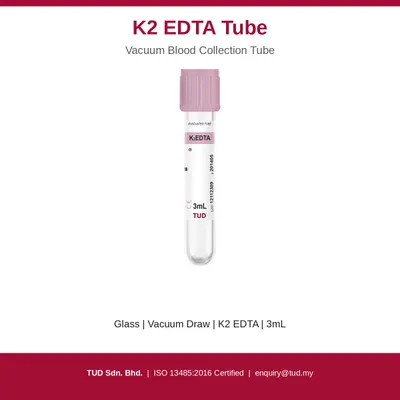 BLOOD COLLECTION TUBE VACUUM TUBE TUD-K2 EDTA by TUD SDN BHD