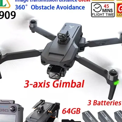 Authentic Sg909 Rc Gps 3-axis Gimbal 4k Hd Dual Camera Smart Follow 6km 3 Battery by Vento Enterprises