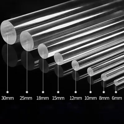 Crystal Clear PMMA Rod for Retail Displays, POP Advertising and Exhibition Booth Construction