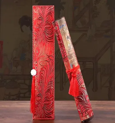 Xuan Paper Hand Scroll Tracing Copying Chinese Calligraphy of Accompany with Wife Song Brocade Box Set - Image 6