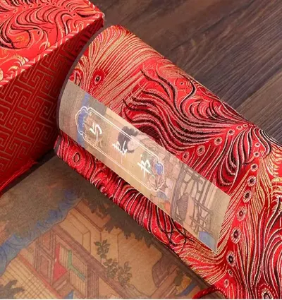 Xuan Paper Hand Scroll Tracing Copying Chinese Calligraphy of Accompany with Wife Song Brocade Box Set - Image 8
