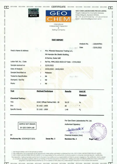 Export Grade Sugarcane Molasses Syrup by Mineral Resource Trading LLC